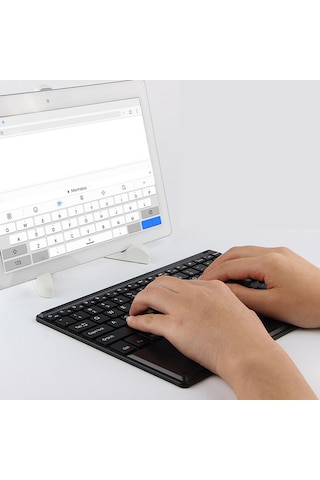 Microcase Apple Uyumlu iPad  Pro 12.9 2021 5.Nesil Bluetooth Touchpad Klavye 28 CM + Stand AL2756