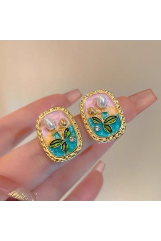 Flybuy Su İncisi & Bakır Takı - 12.9g, 1.8x2.3cm - Şık Tasarım Çok Renkli