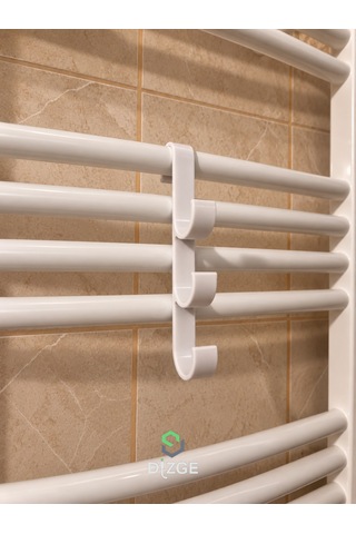 Havlupan Askısı 3 Lü Havlu Askısı Radyatöre Takılan Pratik Kanca Açık Beyaz