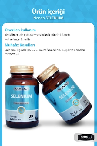 Nondo Selenium / Selenyum 30 Kapsül (l Selenometionin )