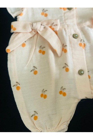 Pirinç Bebe Kiraz Desenli Bebek Tulum Çok Renkli