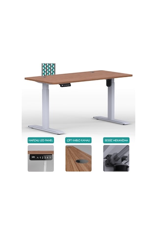 Karr Office O-Flex O1B4 Tek Motorlu Elektrikli Yükseklik Ayarlı Masa - 140X70 - Bambu/B Bambu
