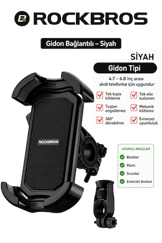 Motosiklet Bisiklet Scooter Telefon Tutucu Siyah