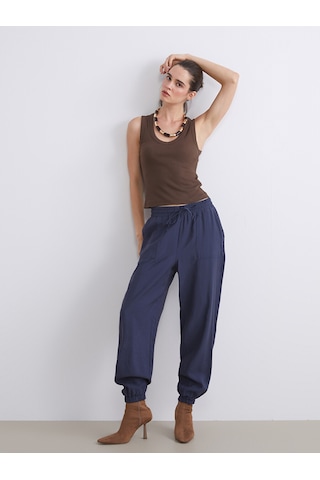 Lcw Vision Lacivert Beli Lastikli Kadın Jogger Pantolon