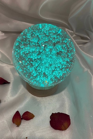 3d Led Işık Cam Küre Çok Işıklı Ahşap Hava Kabarcığı Büyük Boy 10 Cm