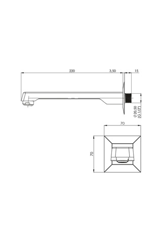 Kare Düz Ekstra Uzun Gaga 220mm -krom