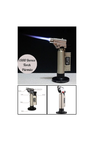 Metal Kasa Torch Pürmüz 1300 Derece Isı Tabancası Aşcı Pürmüzü Siyah