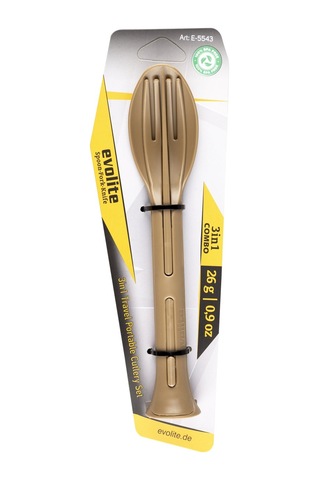 Evolite Combo 3 İn 1 Çatal Kaşık Set Bej
