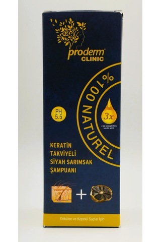 Proderm Keratin Takviyeli Siyah Sarımsak Şampuanı 500 ML