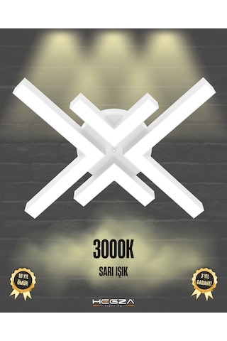 Arana Beyaz Kasa, Sarı Işık Modern Plafonyer Led Avize Beyaz