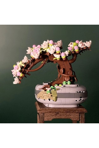Lz1661 Loz Eternal Flowers Serisi - Pembe Sakura Kiraz Ağacı 426 Parça Yapım Seti