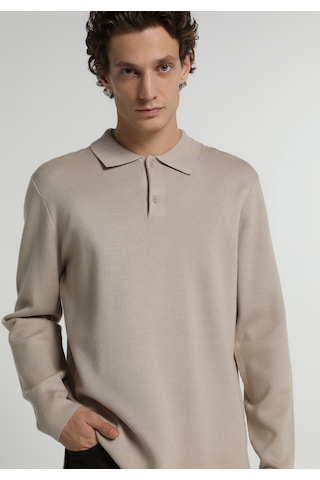 Colin's Colins Regular Fit Polo Yaka Jakarlı Erkek Bej Kazak Cl1076234 Q1.v1 Beı