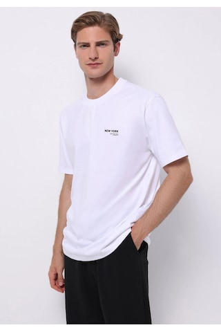 Colin's Colins Comfort Fit Yuvarlak Yaka Düz Erkek Beyaz Kısa Kol Tişört Cl1075060 Q1.v1 Wht