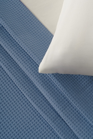 Brine Tek Kişilik %100 Pamuk Pike - Indigo