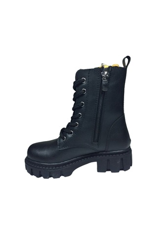 Ortopedikal 1087 Patik Kız Çocuk Siyah Ayıcıklı Bot Bağcıklı Siyah