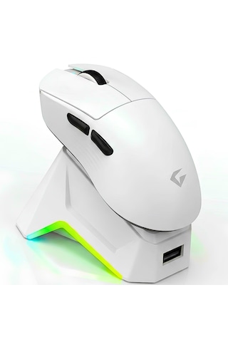 Iceberg 1000 Hz Pixart3311 Şarj İstasyonlu Rgb Kablosuz Mouse 55gr 12800dpı 2.4 Ghz. Bluetooth Kablolu Ultra Hafif Oyuncu Mouse