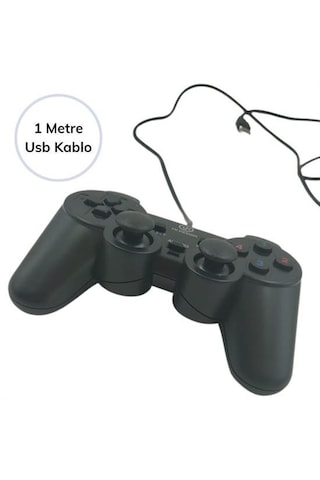 Yk Desing Usb Çift Titreşimli Usb Kablolu Oyun Kolu Pc Uyumlu