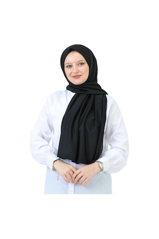 Şal Zarif Başörtüsü Eşarp Tesettür Giyim Uzun Abiyelik Siyah