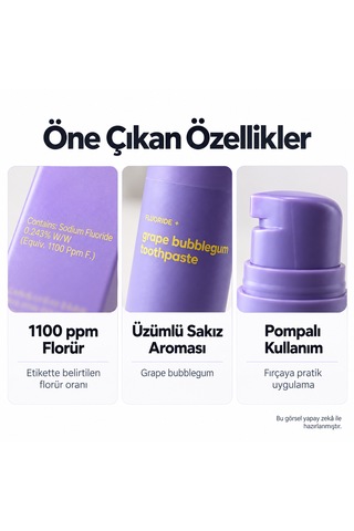 Yues Üzümlü Sakız Aromalı Florürlü Pompalı Diş Macunu 60 G Beyazlatma