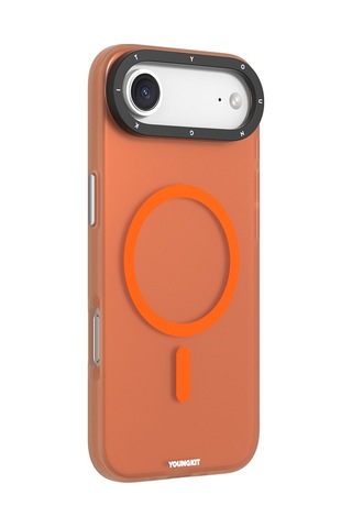 Apple Uyumlu iPhone 17 Air Kılıf M-safe Şarj Özellikli Youngkit Hidden Sand Serisi Kapak Turuncu Turuncu