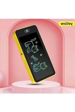 Trendooze Gaojunshop01 Sarı Lcd Yazı Tahtası, Gençler İçin Göz Koruma Tek Tuşlu Kalem Kutusu Sarı