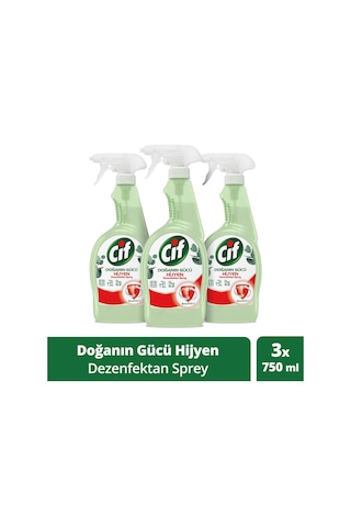 Cif Dezenfektan Sprey Doğanın Gücü Üstün Hijyen Sağlar 750 Ml 3Adet