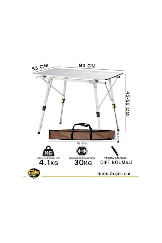 Funky Chairs Elite Alüminyum Teleskopik Ayaklı Kamp Piknik Masası