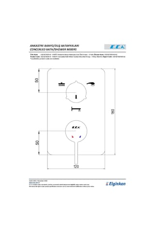 Eca Purity Ankastre Banyo Bataryası Sıva Üstü 3 Yollu 102167302H- Krom