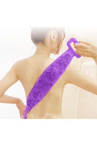 Kuhı Çift Taraflı Banyo Hamam Lifi Silikon Masajlı Yumuşak Duş Lifi Uzun Ömürlü Hazır Banyo Keses