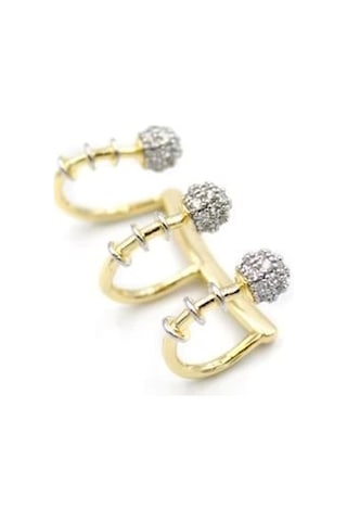 Vip Kıkırdak Küpe - Altın Çok Renkli