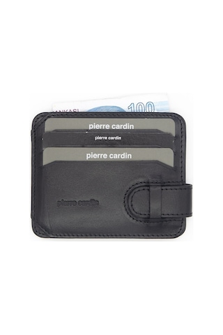 Pierre Cardin Siyah Unisex Deri Kartlık 0510 Siyah