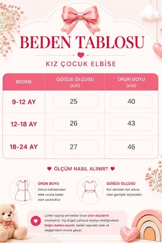 Cantoy Kız Bebek 3d Çiçek Aplikeli Tüllü Tütülü Prenses Elbise Uzun Kollu Doğum Günü Elbisesi Pembe