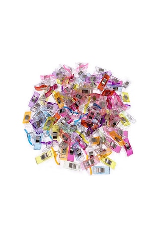Dikiş Nakış Kumaş Kağıt Maşası Plastik Klips Tutucu Mandal 60 Ad