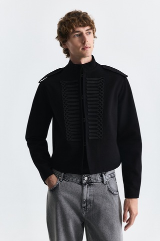 Antioch Apoletli Crop Fit Ceket Siyah