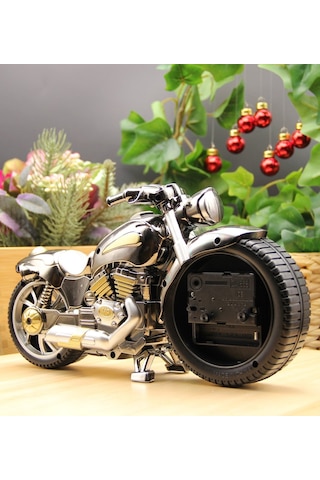 Dekoratif Motorsiklet Alarmlı Masa Saati