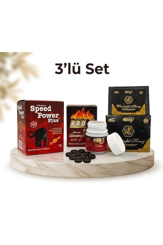 Speed Power Plus Macun 230 Gr + Pro-x Siberian Ginsengli Tablet + Wonderful Honey Ballı Bitkisel Karışım 3'lü Enerji Ve Seti