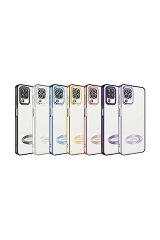 Samsung Galaxy Uyumlu M12 - Kılıf Kamera Korumalı Logo Gösteren Omega Kapak