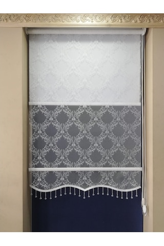 1.Kalite Tül&Stor Çift Mekanizmalı Perde Etek+Boncuk