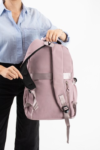 Ventis Qualty Okul Çantası Su Geçirmez Klinkır Kumaş Unisex Sırt Çantası Model 7d Pudra Pembe