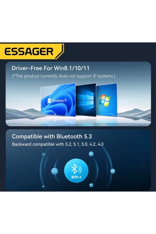 Essager 5.3 Süper Hızlı Ce/fc/rohs Lisans Usb Bluetooth Adaptör