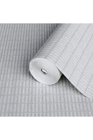 Adawall Muse Koleksiyonu- 25102-2 Açık Gri Dokulu Silinebilir Nonwoven Vinil Duvar Kağıdı 1.06x15.6m, 16.5m²