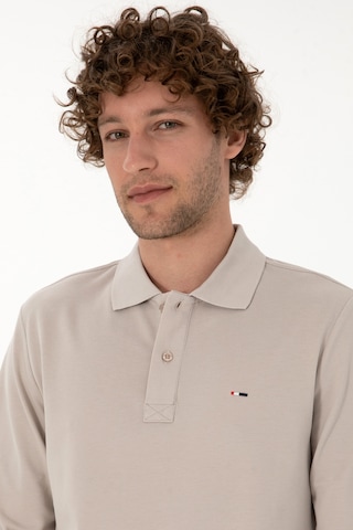 U.S. Polo Assn. Erkek Regular Fit Polo Yaka Taş Basic Sweatshirt 50315941-VR049