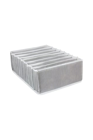 6 Adet 8 Bölmeli Çizgili Akordiyon Çok Amaçlı Çekmece Dolap İçi Organizer Düzenleyici 24x37x18 Cm L Gri