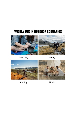 Hombey Taşra Kampı İçin Çiftlevli, Isıtma Gücü Ayarlanabilir, Çelik Yapı Fırıncı, Taşınabilir Outdoor Gaz Sobası 280g Gümüş