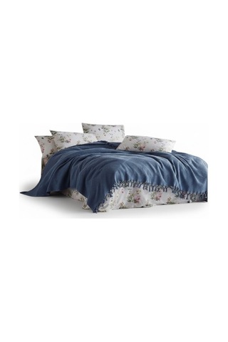 Şaheser Home Mona Pike 220x240 Cm Jakarlı Waffle Dokuma Çift Kişilik Yumuşak Ve Hafif Lacivert