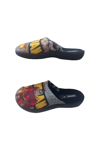 Gezer Erkek Çocuk Siyah-gri Batman Figürlü Ev İçi Terlik Gri - Siyah