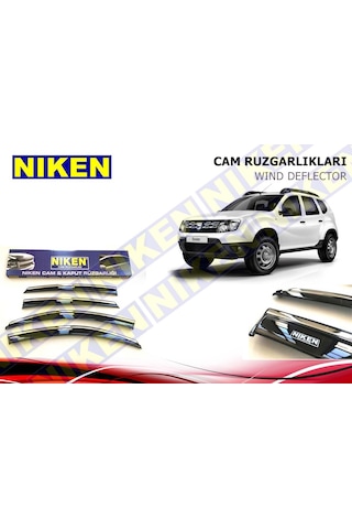 Dacia Duster 2010 - 2017 Niken Kromlu Cam Rüzgarlığı 4Lü