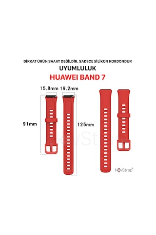 Novstrap Huawei Band 7 İle Uyumlu Kordon Honor Band 6 Kordon Tam Uyumlu Pimli Liquid Silikon Kayış