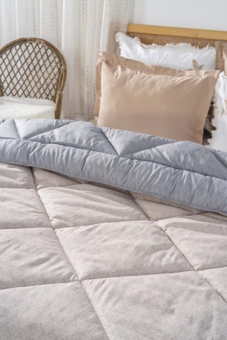 Rivaistanbul Pudra-gri Loura Çift Kişilik Çift Taraflı Lüx Wellsoft Yorgan 195x215 Cm Pudra Pembe