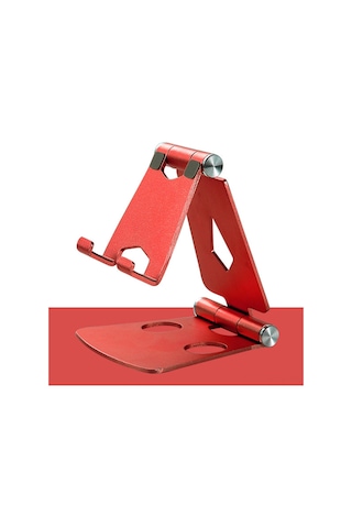 Suofeng Z16 Alüminyum Çift Katlanabilir Telefon/tablet İstasyonu - 270 Açı Ayarlı, Anti Kayma, Taşınabilir Masaüstü Canlı Yayın Tutucu Kırmızı Diğer